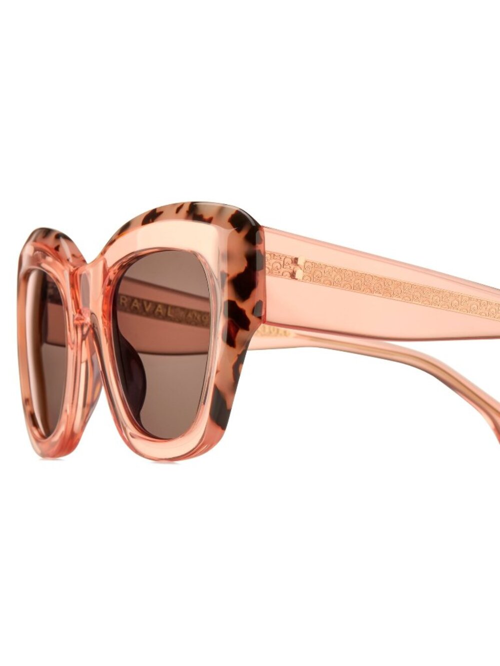 New Raval Eyewear Women's Sunglasses Pink Square Brown Lens Acetate Frame ERIKA
